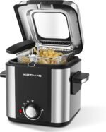 Electric Deep Fryer, 1.5 Liters Oil Capacity, Small Deep Fryer with Basket, Cool Touch Sides, Nonstick - Image 2