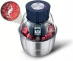 Electric Food Processor & Meat Grinder – 1.9 Qt Food Chopper with Pure Copper Motor, Dual-Layer Blades, Procesador de Alimentos Electrico - Image 2