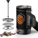 Electric French Press Coffee Maker, 120V Boil Water & Press Coffee 2-in-1, Portable Design for Travel, Camping, 6 Minute Brew Ready - Image 2