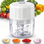 Electric Garlic Chopper, 250ML Portable Cordless Mini Food Processor, USB Rechargeable Vegetable Chopper Blender for Nuts Chili Onion Minced Meat Baby Food and Spices, BPA-Free (White) - Image 2