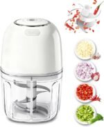 Electric Garlic Chopper, 350ML USB Garlic Mincer Masher Portable Veggie Chopper Blender to Vegetable Grinder Mini Food Processor 6 Stainless Steel Blade for Nuts Chili Onion Ginger Spices - Image 2