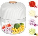 Electric Garlic Chopper, Mini Portable Veggie Chopper, 250ML Garlic Grinder Masher Onion Grinder, Blender to Vegetable, Wireless Food Processor for Ginger, Chili, Fruit, Meat, etc - Image 2