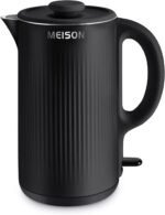 Electric Kettles Stainless Steel for Boiling Water, Double Wall Hot Water Boiler Heater, Cool Touch Electric Teapot, Auto Shut-Off & Boil-Dry Protection, 120V/1200W, 1.7 Liter, 2 Year Warranty (black) - Image 2