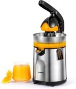 Electric Orange Juicer, Citrus Juicer Squeezer with 2 Interchangeable Cones, 160W Electric Juicer Machine with Stainless Steel Body & Transparent Juice Collector for Lime Grapefruit Lemon - Image 2