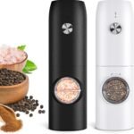 Electric Salt and Pepper Grinder Set-Rechargeable Automatic Pepper Mill Grinder with LED Home Gifts for Women, USB Adjustable Coarseness shakers, One-Hand Operation for Kitchen Appliances - Image 2