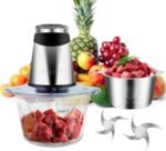 Electric food processor vegetable chopper 500W 2x8cup bowls 2 bi-layer 4 blades Small Food chopper ideal as Electric Meat grinder for home use,Mincing,chopping for kitchen aid,baby foot,pet food - Image 2
