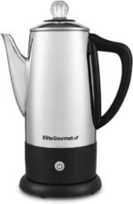 Elite Gourmet EC812 Electric 12-Cup Coffee Percolator with Keep Warm, Clear Brew Progress Knob Cool-Touch Handle Cord-less Serve, Stainless Steel - Image 2