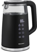 Elite Gourmet EKT8717 1.7L Dual Wall Cool Touch Electric Tea Kettle, Borosilicate Glass, 304 Stainless Steel Interior, Programmed Digital Touchscreen, Keep Warm, Auto Off & Audible Indicator, Black - Image 2