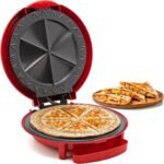 Elite Gourmet EQD-118 Electric Non-Stick 11" Quesadilla Maker, Easy-Slice 6-Wedge, Grilled Cheese Corn Flour Tortilla Snacks, Red - Image 2