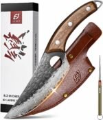 Emojoy Damascus Chef Knife, 67-Layer Damascus Steel Kitchen Knife with Black Hammered Finish, Japanese Knives for Home, Outdoor Cooking, BBQ, Include Gift Box, 6.3 Inch - Image 2