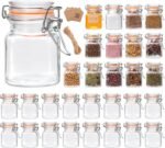 Encheng 4 oz Glass Jars With Airtight Lids And Leak Proof Rubber Gasket,Small Mason Jars With Hinged Lids For Kitchen, Mini Spice Jars With Twine And Tags Labeling 30 Pack - Image 2