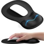 EooCoo Ergonomic Mouse Pad with Gel Wrist Rest Support Middle Concave Design, Relieve Wrist Pain Mousepad, Non-Slip Base for Laptop, Computer, Office Desk Accessories, Carpal Tunnel Syndrome - Image 2