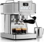Espresso Machine 20 Bar, Stainless Steel Coffee Maker Professional Espresso Maker with Power Steam & LED Display for Home Barista, Americano, Latte, Cappuccino Maker, 1.8L Water Tank - Image 2