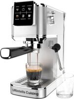 Espresso Machine 20 Bar,Touch Screen Espresso Maker with Steam Milk Frother,Stainless Steel Coffee Machine for Cappuccino Latte Americano Cold Brew,1350W Fast Heat Up System,Silver - Image 2