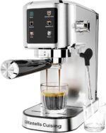 Espresso Machine 20 Bar,Touchscreen Espresso Maker with Steam Milk Frother, Stainless Steel Expresso Coffee Machine for Home with Removable Water Tank for Cappuccino Latte,Cold Brew,Long Coffee - Image 2