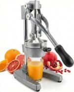 Eurolux Cast Iron Citrus Juicer | Extra-Large Commercial Grade Manual Hand Press | Heavy Duty Countertop Squeezer for Fresh Orange Juice (Bonus Stainless Steel Cup) (Gray) - Image 2