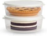 Evelots 2-Pack 10-Inch Airtight Food Storage Container with Lid - Portable Carrier for Pies, Cakes, Cupcakes & More - BPA-Free Clear Plastic - Secure & Easy Transport - Image 2