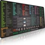Excel Shortcut Keys Mouse Pad - Extended Large XL Cheat Sheet Gaming Mousepad | PC Office Spreadsheet Keyboard Mat | Non-Slip Stitched Edge - Image 2