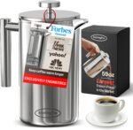 Extra Large Insulated Metal French Press Coffee Maker 59 oz (1.75L), Large Capacity Stainless Steel Big French Press XL, Durable Insulated Mirror Coffee Maker with Double Walled Insulation, Mirror - Image 2