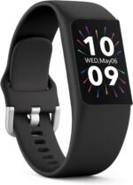 FITVII Mini Fitness Trackers, 1.01" AMOLED Slim Smart Watch with 24/7 Heart Rate, Blood Pressure/Oxygen Monitor, Sleep & Stress Tracking Fitness Watch, IP68 Waterproof Sport Watch for Women Men Teens - Image 2