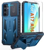 FNTCASE for Galaxy A17/A16-5G Case: Samsung A17 5G Military-Grade Dropproof Phone Cover with Kickstand & Slide Camera Cover | Protective Heavy Duty Rugged Phone Case Bumper Textured Protector (Blue) - Image 2