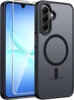 FNTCASE for Galaxy A17/A16 5G Phone Case: for Samsung A17 Cases [Compatible with Magsafe] [Screen Protector] Matte Translucent Military Grade Protection for Samsung A 17 & A 16 4G Cover - Black - Image 2