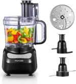 FOHERE Food Processor, 12 Cup, 2-in-1 Feed Chute Food Chopper & Meat Grinder, 500 Watt Motor, BPA Free, Stainless Steel, Procesador de Alimentos for Mincing, Dicing, Shredding, Puree & Kneading Dough - Image 2