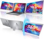 FOPO 15.6 Triple Laptop Screen Extender, Left Screen 360° Rotation Laptop Monitor Extender, Plug and Play Triplp Monitor for 13-17" Laptops with USB-C/HDMI, for Windows/Mac(M1/M2/M3) Pro/Max - S10 - Image 2