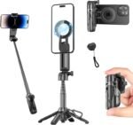 FOURPILLARS Magnetic Mini Tripod Stand for iPhone, Mini Selfie Stick Tripod with Detachable Remote, Portable Cell Phone Tripod Stand Compatible with iPhone/Android, Live Streaming, Video Recording - Image 2