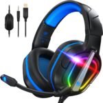Fachixy FC200 PC Gaming Headset for PS4, PS5, Switch, Xbox One, Mac, Noise Canceling Headphones with Microphone, Computer Headset with 3.5mm Jack & RGB Light - Image 2