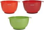 Farberware - 5216128 Farberware Professional Plastic Mixing Bowls, Set of 3, Orange/Red/LightGreen - Image 2