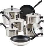 Farberware Classic Stainless Steel Cookware Pots and Pans Set, 15-Piece,50049,Silver - Image 2