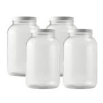 FastRack - One Gallon Wide Mouth Jar with White METAL Airtight Lid (Pack of 4) | Glass Canisters with Airtight Lids | Large Mouth Glass Jar with Fermentation Lid for brewing, fermentation and pickling - Image 2