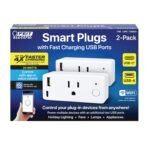 Feit Electric Smart Plug, Works with Alexa and Google Home, No hub Required, 2.4 GHz Network Only, Remote Control from Anywhere 15 Amp, Indoor Outlet for Home Appliances (Smart Plug + USB Ports, 2) - Image 2
