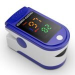 Fingertip Pulse Oximeter Blood Oxygen Saturation Monitor with OLED Screen Included Lanyard (Blue) - Image 2