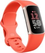 Fitbit Charge 6 Fitness Tracker with Heart Rate, GPS, and Health Tools - Gold Case w/Coral Band, (Renewed) - Image 2
