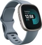 Fitbit Versa 4 Fitness Smartwatch with Daily Readiness, GPS, 24/7 Heart Rate, 40+ Exercise Modes, Sleep Tracking and More, Waterfall Blue/Platinum, One Size (S & L Bands Included) (Renewed) - Image 2