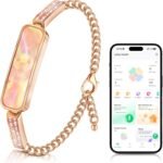 Fitness Tracker Bracelet for Women, Heart Rate & Blood Pressure Monitor Oxygen Sleep & Activity Tracker Step & Calorie Counter Stylish Smart Bracelet, Compatible with iOS & Android, Rose Gold - Image 2
