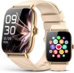 Fitness Tracker Smart Watches for Men Women with Step Counter, Sleep Calorie Monitor, Pedometer, IP68 Waterproof, Smartwatch with 120+ Sports for iPhone Android (Gold, 1.91) - Image 2
