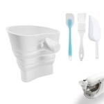 Foldable Flour Funnel Set for KitchenAid Stand Mixer - Silicone Leak - Proof Stand Mixer Attachment Set Includes Baking Brush, Spoon, and Scraper. The Brush, Spoon, and Scraper are Used for Baking. - Image 2