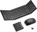 Foldable Keyboard and Mouse, Folding Bluetooth Keyboard Mouse Combo, 2.4G Wireless + Bluetooth5.1 x 2, Portable Wireless Rechargeable Travel Keyboard Mouse for Windows Android MacOS iOS - Image 2