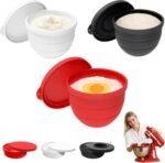 Foldable Silicone Liners for 5 Qt KitchenAid Tilt-Head Stand Mixer(Only), Odourless,Thicker, Cold/Heat-Resistant & Non-Stick, Easy Clean, Set of 3 with Lids, 1Splash-proof Bowl Lid - Image 2