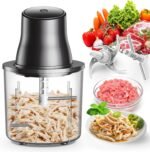 Food Processors, 2 IN 1 Electric Chicken Shredder &Food Chopper with 250W Copper Motor,1.5L Bowls & 2 Bi-Level Blades,One-Touch Electric Chicken Breast Shredder Tool-Smart Overheat Protection - Image 2