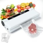 Food Vacuum Sealer Machine, 75KPA Compact Vacuum Sealer for Food, LED Indicator Light, Dry/Wet Modes, with 20 Vacuum Bags - Image 2