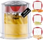 French Fry Cutter, Professional Home Style Onion Chopper, Vegetable Chopper Dicer Manual, Easy to Clean, Ultra Sharp Blades Thick-Strip Fry Cutter Apple Slicer and Corer, 3 Blades - Image 2