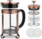 French Press Coffee Maker 21 oz, 304 Stainless Steel Double Mesh Filter, Borosilicate Glass, Heat-Resistant, BPA-Free, Ideal for Home, Office & Gift - Image 2