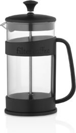 French Press Coffee and Tea Maker - 400ml (13.5oz) BPA-Free Heat-Resistant Plastic Body - Perfect for Herbal Tea, Filter Coffee, and Espresso Brewing - Sleek Black Design - Image 2