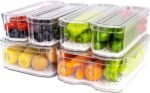 Fridge Organizers and Storage, 6 Pack Clear Freezer Organizer Bins with Lids for Kitchen, Pantry, Refrigerator, Food, Fruit, Vegetable Storage - Image 2