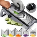 Fullstar Mandoline Slicer for Kitchen – Stainless Steel Vegetable Cutter & Cheese Grater with Adjustable Blades, Safety Glove & Catch Tray Included (7-in-1, Silver) - Image 2
