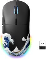 G57 Wireless Gaming Mouse, 8000 DPI, 80g, 2.4G/Bluetooth/USB-C Rechargeable Wireless Mouse with 5 Programmable Buttons for PC/Mac, Black - Image 2